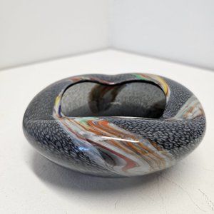 Murano Art Glass Bowl with Swirled Color
